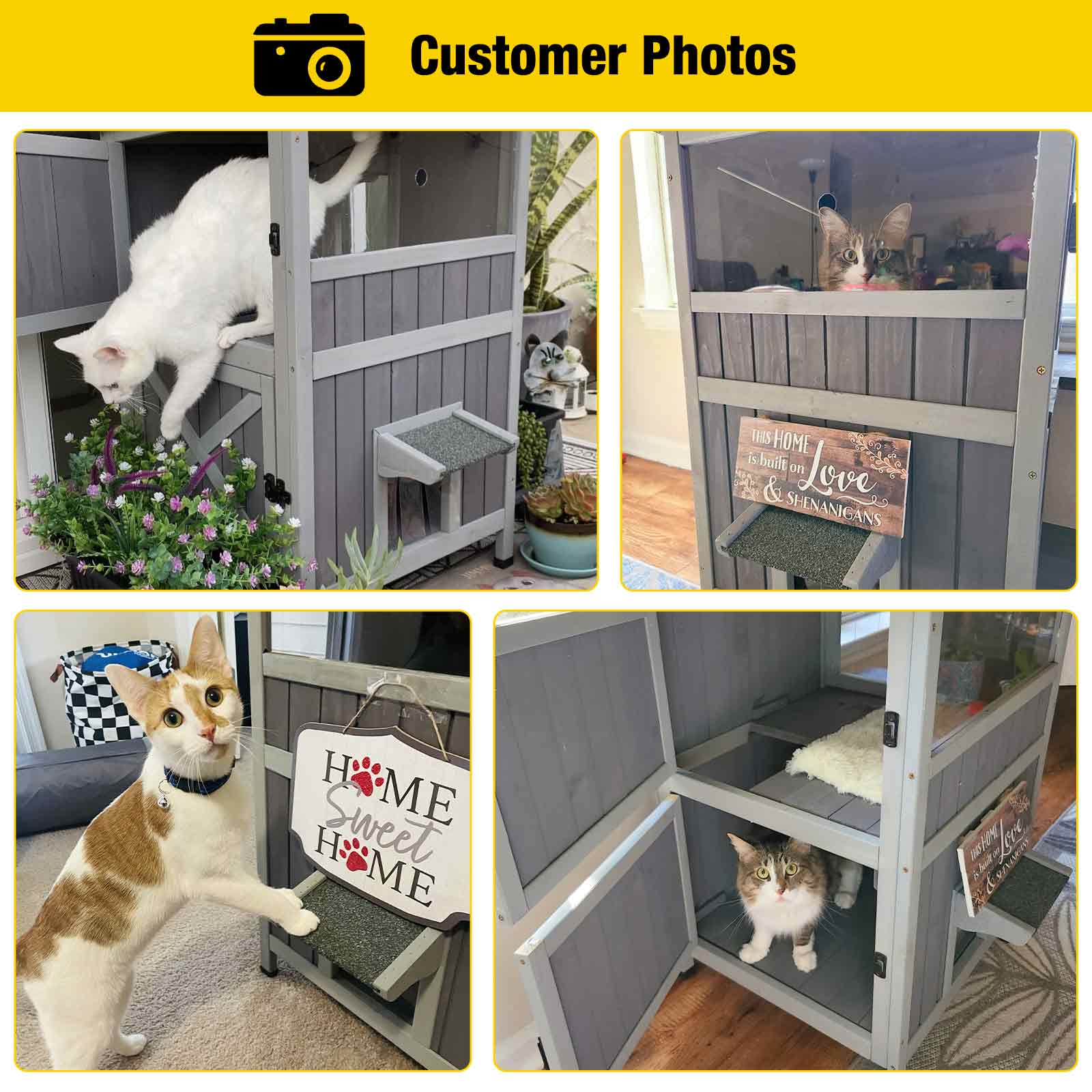 Outdoor cat house with best sale 2 doors