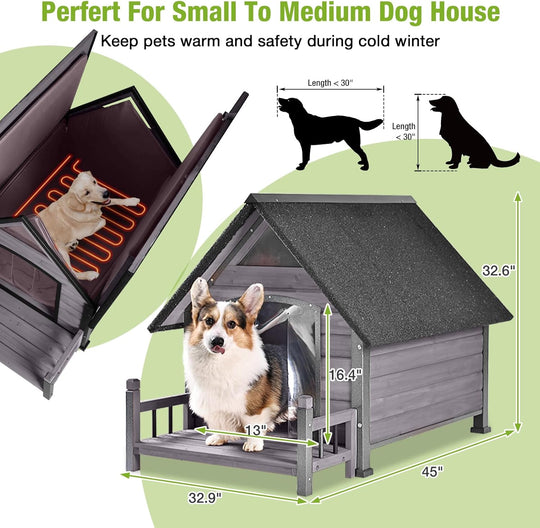 MEDEHOO-AIR80/81-IN-HP Large Heated Dog House with Heating Pad | Insulation Liner