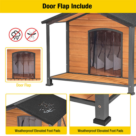 Aivituvin-AIR88 AIR89 Waterproof Dog House with Anti-Chewing Metal Frame|Large Porch