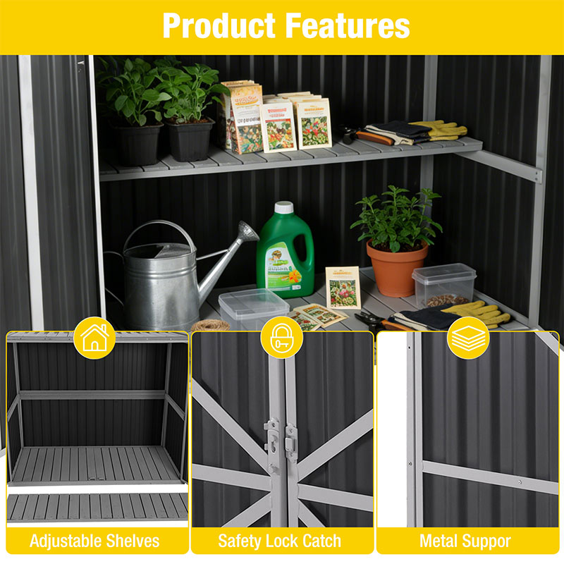 Aivituvin Plastic Storage Shed AIR105-ZJ, Strong Metal Frame