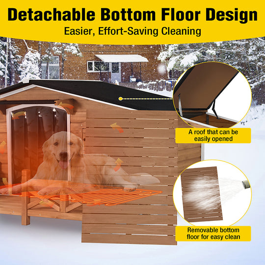Aivituvin-AIR7024-IN-HP Outdoor Heated Dog House |Metal Frame