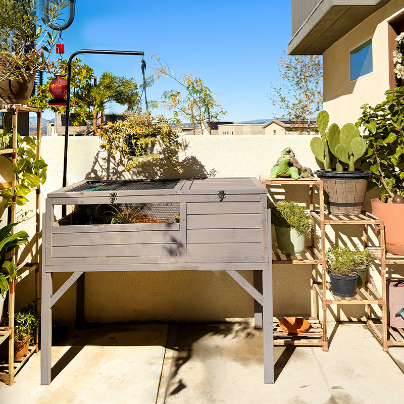 Aivituvin-AIR21 AIR70 Wooden Tortoise House | Large Turtle Habitat