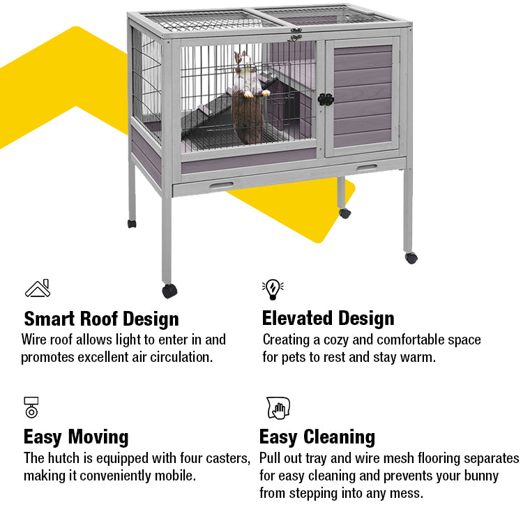 Easy clean outlet rabbit cage