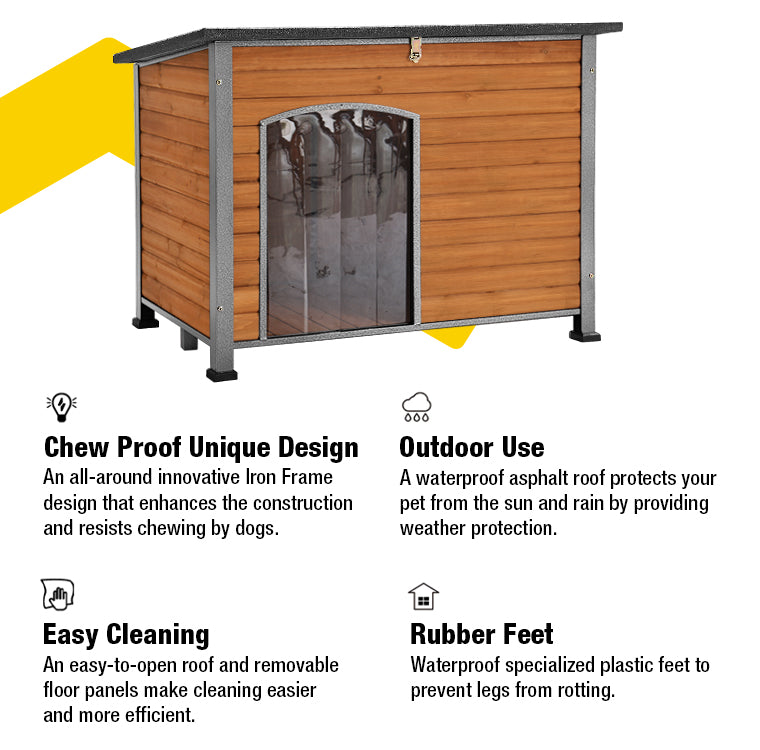 Aivituvin Wooden Dog Crate, Large Outdoor Medium Dog House