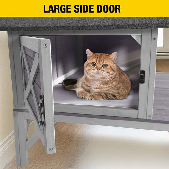 Aivituvin-AIR92-M Wooden Cat House for Feral Cats |Weatherproof Shelter