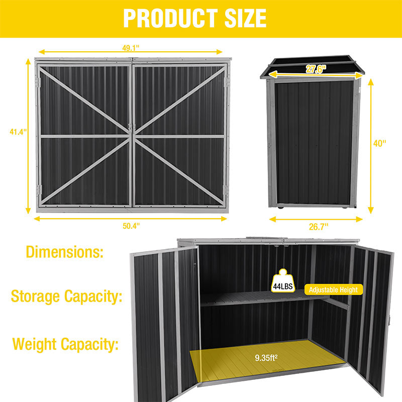 Aivituvin Plastic Storage Shed AIR105-ZJ, Strong Metal Frame