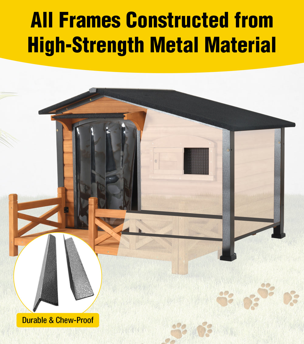 Aivituvin-AIR7024/7024-B Large Outdoor Dog Shelter | Metal Frame