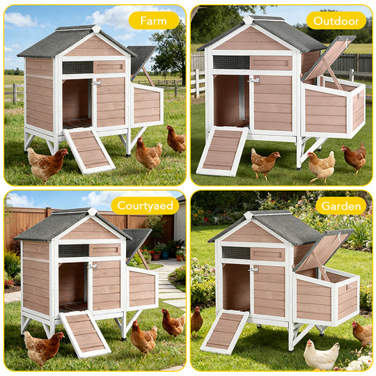 Aivituvin Raised Backyard Hen House AIR7020, Small Chicken House for 1-2 Chickens