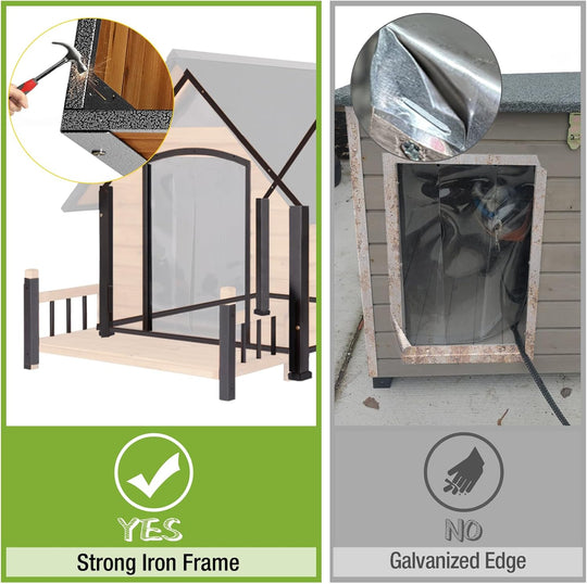 MEDEHOO-AIR80/81-IN-HP Large Heated Dog House with Heating Pad | Insulation Liner