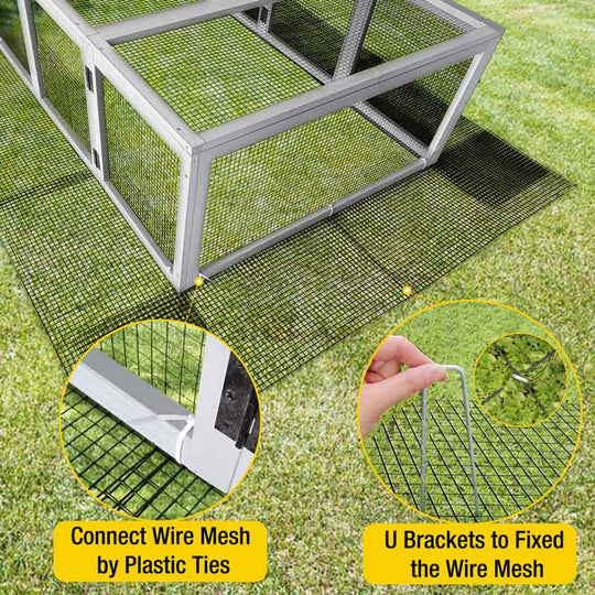 Morgete Metal Chicken Run, Expanded Enclosure Extension with AIR27, AIR31, AIR32