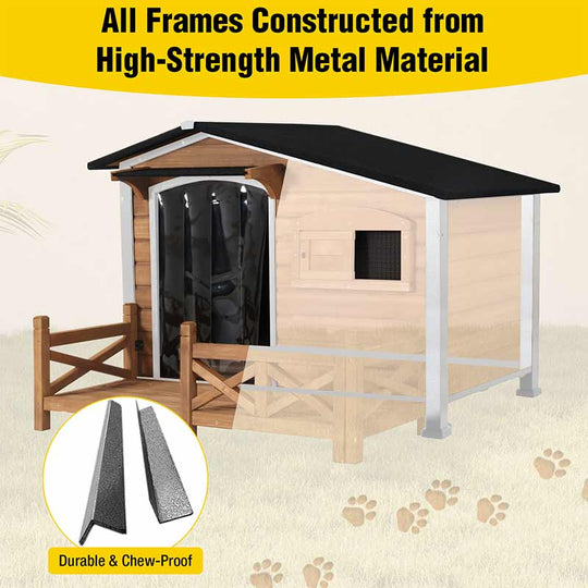 Aivituvin-AIR7024/7024-B Large Outdoor Dog Shelter | Metal Frame