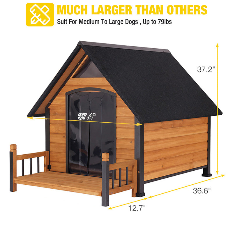 Aivituvin-AIR80/81-IN-HP 32.9"L/37.4"L Large Heated Dog House with Heating Pad | Insulation Liner
