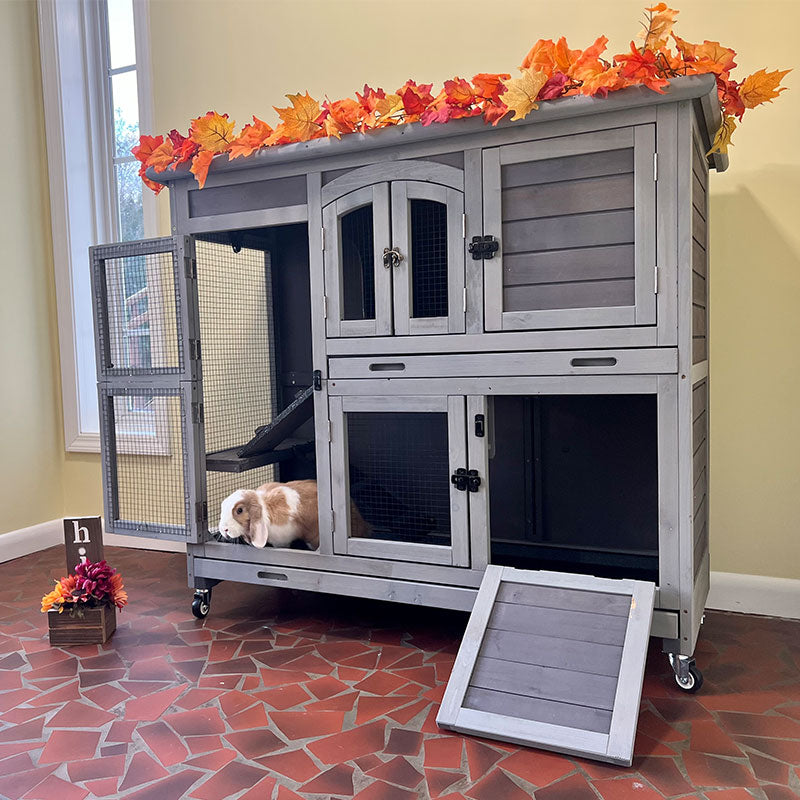 Pet Cage Story Rabbit House COZIWOW 2-Story Rabbit House Pet Hutch