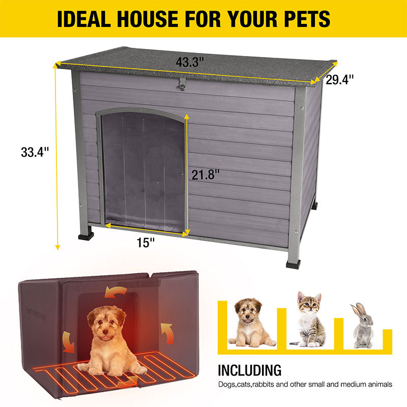 Aivituvin-AIR73/74/75/76-IN-HP Heated Outdoor Dog House| Adjustable Temperature & Timer