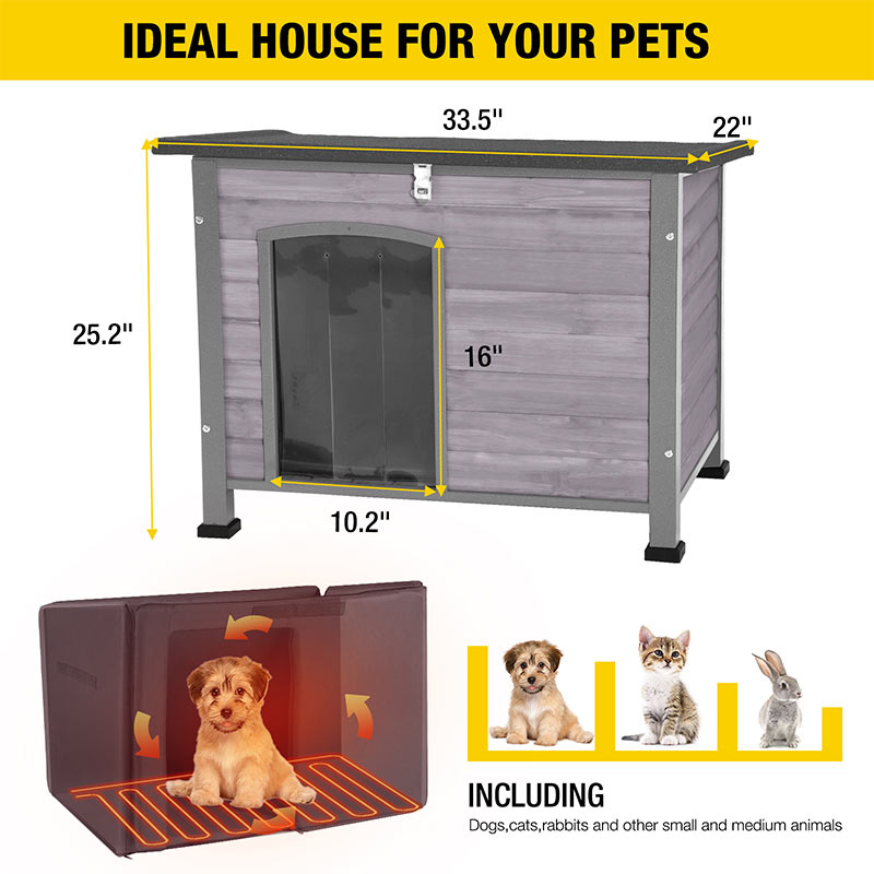 Aivituvin-AIR73/74/75/76-IN-HP Heated Outdoor Dog House| Adjustable Temperature & Timer