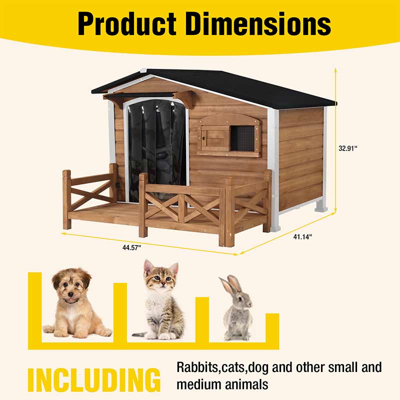 Aivituvin-AIR7024/7024-B Large Outdoor Dog Shelter | Metal Frame