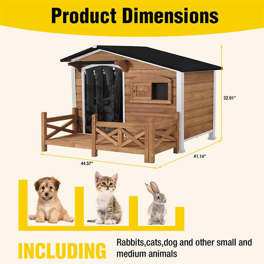 Aivituvin-AIR7024/7024-B Large Outdoor Dog Shelter | Metal Frame