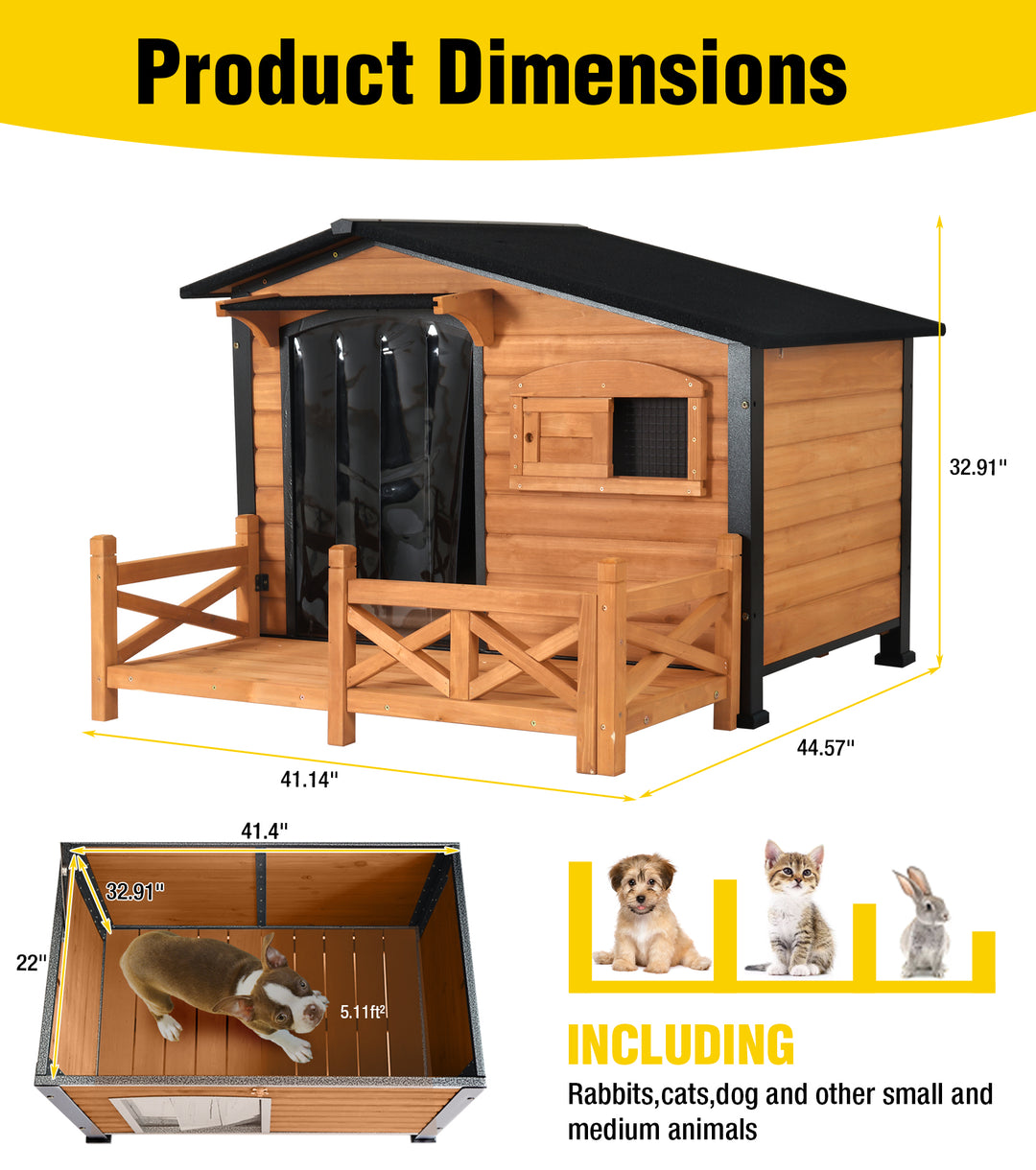 Aivituvin-AIR7024/7024-B Large Outdoor Dog Shelter | Metal Frame