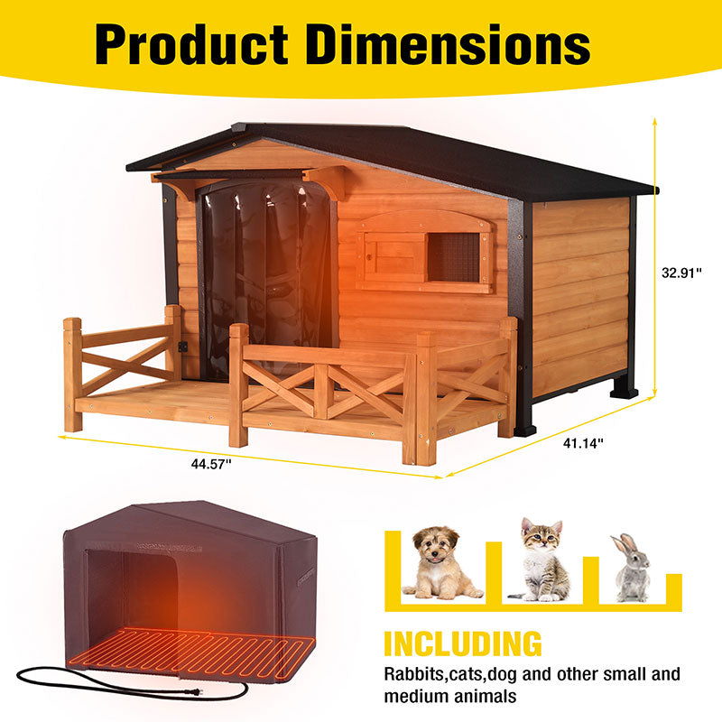 Aivituvin-AIR7024-IN-HP Outdoor Heated Dog House |Metal Frame