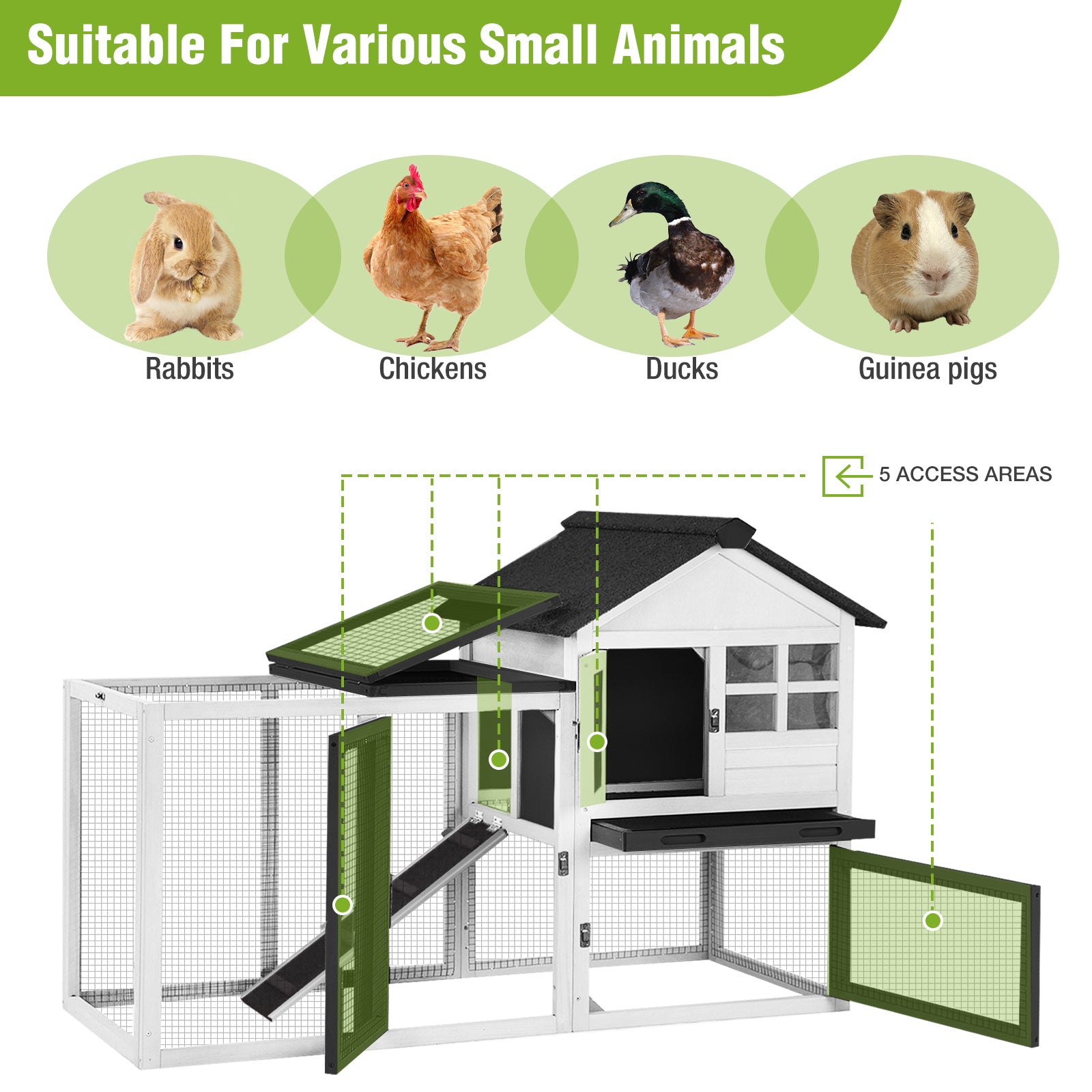 Aivituvin Big Bunny Cage | Outdoor Two Story Rabbit Hutch