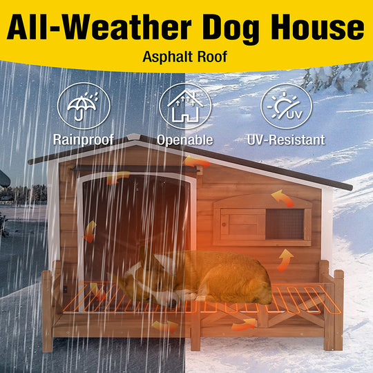 Aivituvin-AIR7024-IN-HP Outdoor Heated Dog House |Metal Frame