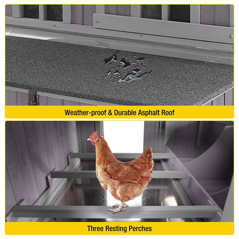 Aivituvin Extra-Large Chicken Coop AIR96, Chicken House with Big Wheels for 6-8 Chickens