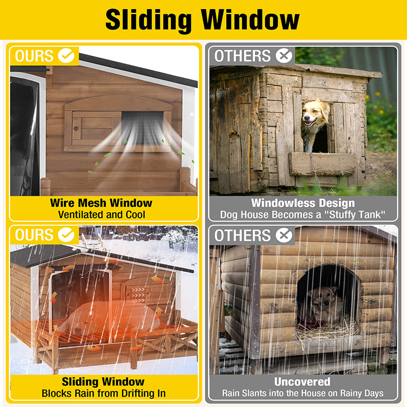 Aivituvin-AIR7024-IN-HP Outdoor Heated Dog House |Metal Frame