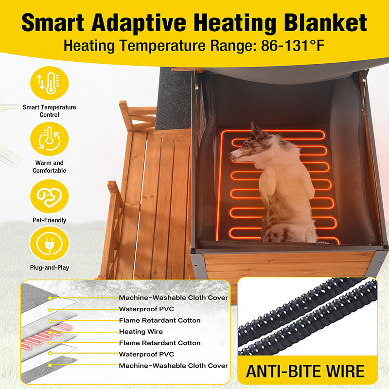 Aivituvin-AIR7024-IN-HP Outdoor Heated Dog House |Metal Frame
