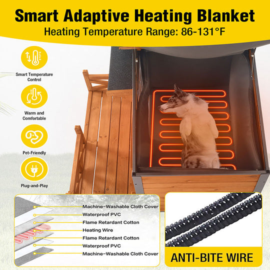Aivituvin-AIR7024-IN-HP Outdoor Heated Dog House |Metal Frame