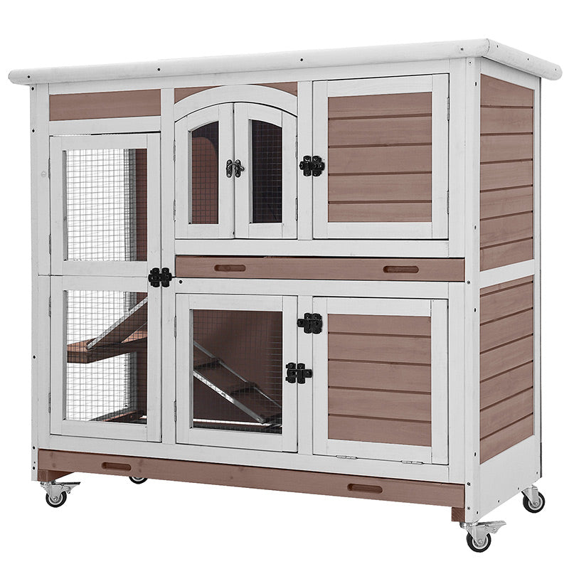 Aivituvin-AIR06-C 2 Story Rabbit Hutch On Wheels (Inner Space 8.32 ft²)