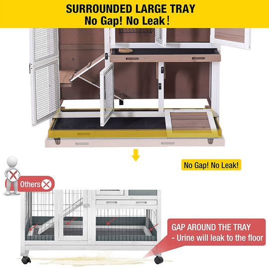 Aivituvin-AIR06-C 2 Story Rabbit Hutch On Wheels (Inner Space 8.32 ft²)