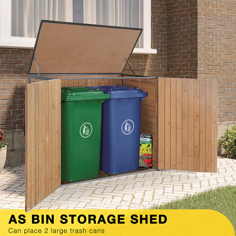 Aivituvin-AIR105 Aivituvin Outdoor Storage Shed | Strong Metal Frame|Storage Cabinet for Trash Cans and Yard Tools 4.2 ft. x 2.3 ft.