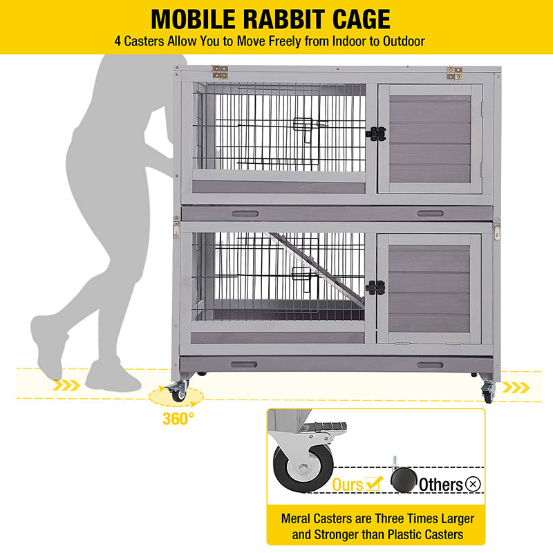 Aivituvin-AIR18 Rabbit Hutch | Outdoor Bunny Cage (Inner Space 14.1 ft²)