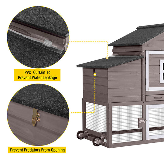 Aivituvin-AIR23 Outdoor Rabbit Hutch | Large Bunny Cage (Inner Space 15ft²)