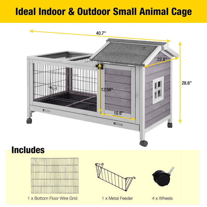 Aivituvin-AIR24 Rabbit Hutch | Bunny Cage (Inner Space 4.84ft²)