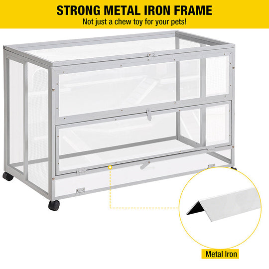 Morgete Anti-chewing Hamster Cage Guinea Pig Habitat with Metal Frame 11 Square FT Mobile Cage