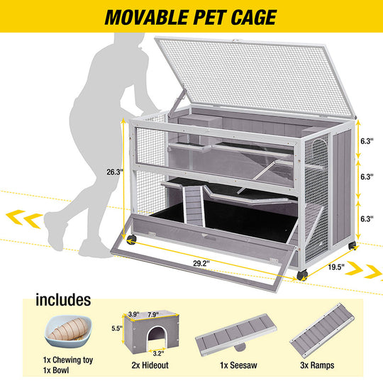 Aivituvin-AIR26 Hamster Cage | Guinea Pig Cage with Iron Frame (Inner Space 11ft²)