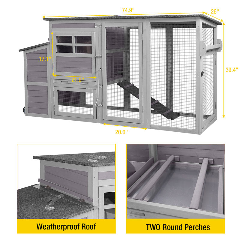 Aivituvin-AIR31 Large Chicken House | Outdoor Chicken Coop for 2-3 Hens