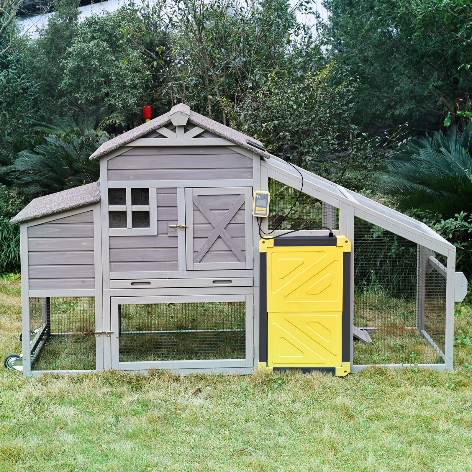 Aivituvin Wooden Chicken Coop with Wheels AIR32, Large Chicken Coop for 2-3 Chickens, 17.1ft²