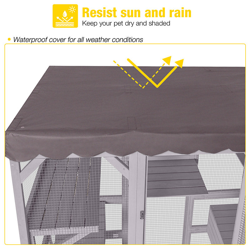 Aivituvin-AIR37-M Walk-in Large Cat Enclosure with Roof Tarp - Connects to Windows or Cat Doors