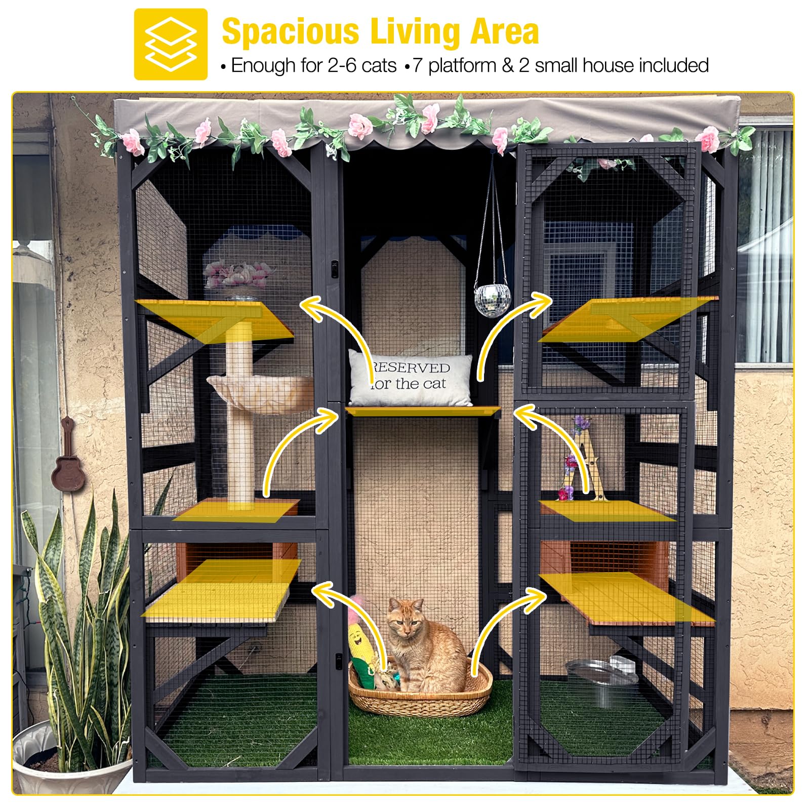 Cat Walk In Racking System Premium Wooden Walk-In Cat Enclosure - Enhance Your Cat's Outdoor ...