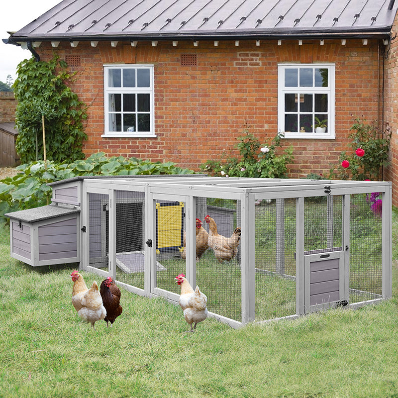 Aivituvin Large Hen House AIR45, Chicken Coop with Run for 4–6 Chickens or Ducks