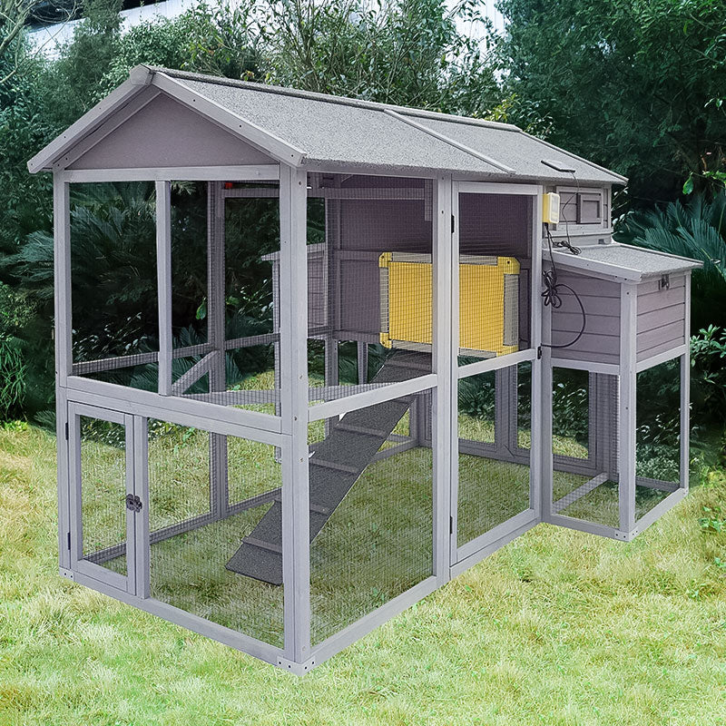 Aivituvin Large Chicken Coop AIR48, Chicken House with Large Run for 6–8 Chickens