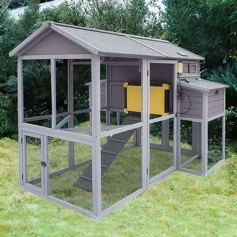Aivituvin Large Chicken Coop AIR48, Chicken House with Large Run for 6–8 Chickens