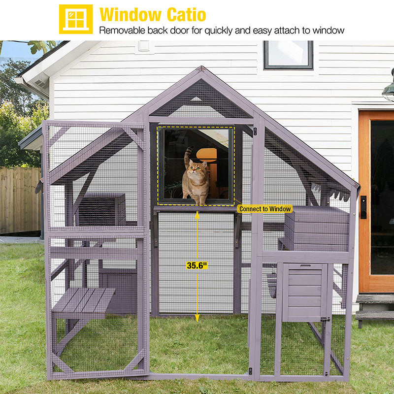 Aivituvin Walk-in Cat Enclosure AIR52, Outdoor Cat Run