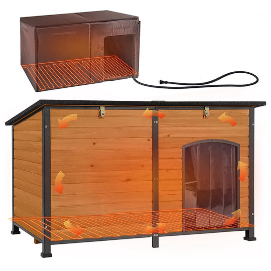 Aivituvin-AIR63/64-IN-HP Extra Large Heated Dog House with Heating Pad