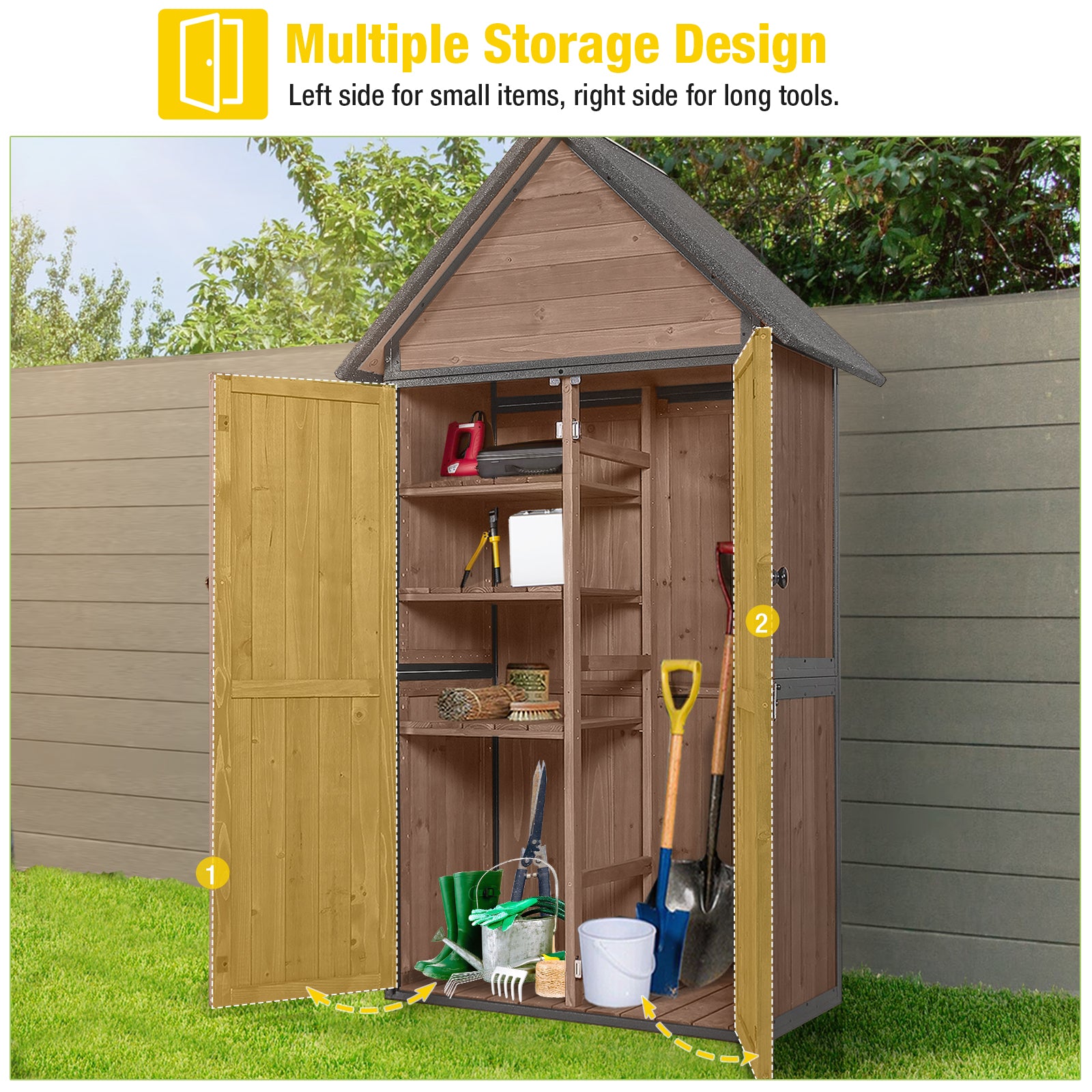 Morgete Shed Outdoor Storage Cabinet - Thumbnail 3