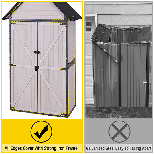 Aivituvin-AIR7004/7005 Outdoor Storage Shed Cabinet| Metal Frame for Stability