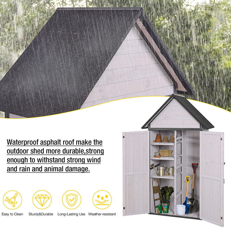 Aivituvin-AIR7004/7005 Outdoor Storage Shed Cabinet| Metal Frame for Stability