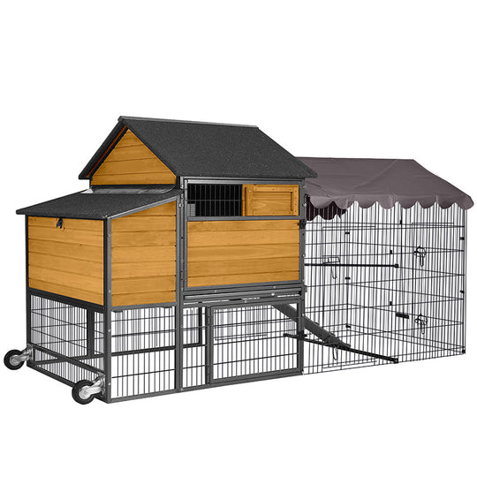 Aivituvin Heavy Duty Metal Chicken Run AIR7009, Waterproof Roof Cover( Inner Space 22ft²)
